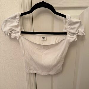 Sunday Best White Puff Sleeve Crop Top